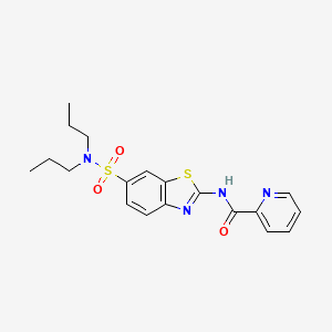 molecular formula C19H22N4O3S2 B2854849 N-[6-(dipropylsulfamoyl)-1,3-benzothiazol-2-yl]pyridine-2-carboxamide CAS No. 865592-58-1