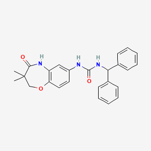 1-Benzhydryl-3-(3,3-dimethyl-4-oxo-2,3,4,5-tetrahydrobenzo[b][1,4]oxazepin-7-yl)urea