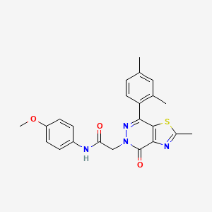 molecular formula C23H22N4O3S B2854860 2-(7-(2,4-dimethylphenyl)-2-methyl-4-oxothiazolo[4,5-d]pyridazin-5(4H)-yl)-N-(4-methoxyphenyl)acetamide CAS No. 942004-15-1