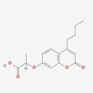 molecular formula C16H18O5 B2854862 2-[(4-butyl-2-oxo-2H-chromen-7-yl)oxy]propanoic acid CAS No. 428503-46-2