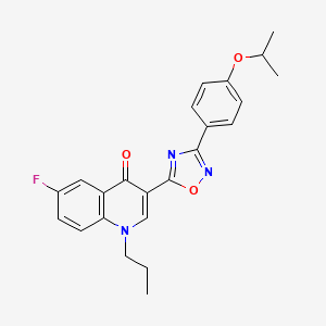 molecular formula C23H22FN3O3 B2854867 6-fluoro-3-(3-(4-isopropoxyphenyl)-1,2,4-oxadiazol-5-yl)-1-propylquinolin-4(1H)-one CAS No. 1251705-70-0