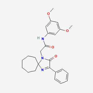 N-(3,5-Dimethoxyphenyl)-2-{2-oxo-3-phenyl-1,4-diazaspiro[4.6]undec-3-EN-1-YL}acetamide