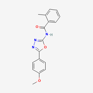 molecular formula C17H15N3O3 B2854870 N-[5-(4-methoxyphenyl)-1,3,4-oxadiazol-2-yl]-2-methylbenzamide CAS No. 888414-80-0