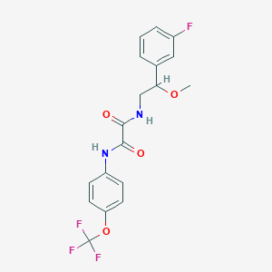 molecular formula C18H16F4N2O4 B2854879 N-[2-(3-fluorophenyl)-2-methoxyethyl]-N'-[4-(trifluoromethoxy)phenyl]ethanediamide CAS No. 1798038-15-9