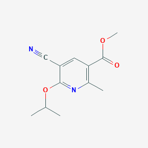molecular formula C12H14N2O3 B2854881 Methyl 5-cyano-6-isopropoxy-2-methylnicotinate CAS No. 860649-53-2