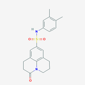 molecular formula C20H22N2O3S B2854915 N-(3,4-dimethylphenyl)-3-oxo-1,2,3,5,6,7-hexahydropyrido[3,2,1-ij]quinoline-9-sulfonamide CAS No. 896358-76-2