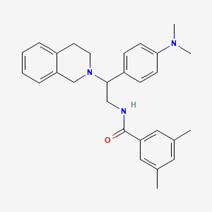 molecular formula C28H33N3O B2854932 N-{2-[4-(dimethylamino)phenyl]-2-(1,2,3,4-tetrahydroisoquinolin-2-yl)ethyl}-3,5-dimethylbenzamide CAS No. 946316-19-4