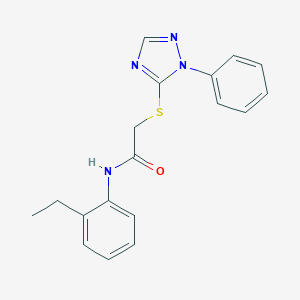 molecular formula C18H18N4OS B285495 N-(2-ethylphenyl)-2-[(1-phenyl-1H-1,2,4-triazol-5-yl)sulfanyl]acetamide 