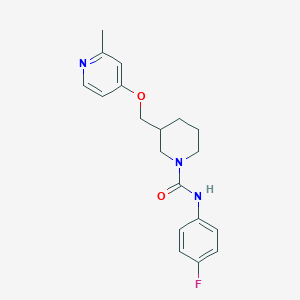 molecular formula C19H22FN3O2 B2854982 N-(4-fluorophenyl)-3-{[(2-methylpyridin-4-yl)oxy]methyl}piperidine-1-carboxamide CAS No. 2380069-07-6