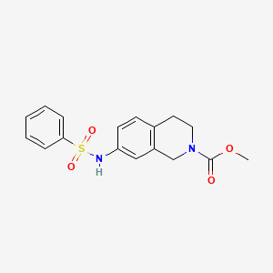 molecular formula C17H18N2O4S B2854983 methyl 7-benzenesulfonamido-1,2,3,4-tetrahydroisoquinoline-2-carboxylate CAS No. 1448125-35-6