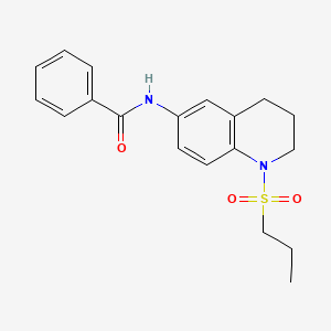 molecular formula C19H22N2O3S B2855001 N-[1-(propane-1-sulfonyl)-1,2,3,4-tetrahydroquinolin-6-yl]benzamide CAS No. 946282-10-6