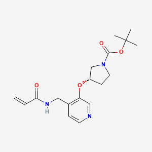 Tert-butyl (3S)-3-[4-[(prop-2-enoylamino)methyl]pyridin-3-yl]oxypyrrolidine-1-carboxylate