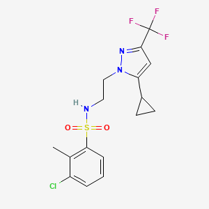 3-chloro-N-(2-(5-cyclopropyl-3-(trifluoromethyl)-1H-pyrazol-1-yl)ethyl)-2-methylbenzenesulfonamide