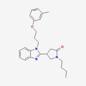 1-butyl-4-{1-[3-(3-methylphenoxy)propyl]-1H-benzimidazol-2-yl}pyrrolidin-2-one