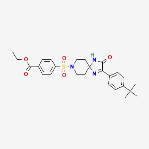 Ethyl 4-{[2-(4-tert-butylphenyl)-3-oxo-1,4,8-triazaspiro[4.5]dec-1-en-8-yl]sulfonyl}benzoate