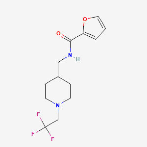 molecular formula C13H17F3N2O2 B2855078 N-{[1-(2,2,2-Trifluoroethyl)piperidin-4-YL]methyl}furan-2-carboxamide CAS No. 1825610-23-8