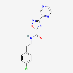 molecular formula C15H12ClN5O2 B2855108 N-(4-chlorophenethyl)-3-(pyrazin-2-yl)-1,2,4-oxadiazole-5-carboxamide CAS No. 1235223-47-8