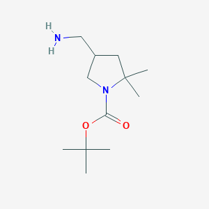 molecular formula C12H24N2O2 B2855113 Tert-butyl 4-(aminomethyl)-2,2-dimethylpyrrolidine-1-carboxylate CAS No. 2374131-19-6