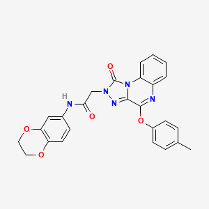 molecular formula C26H21N5O5 B2855123 N-(2,3-dihydro-1,4-benzodioxin-6-yl)-2-[4-(4-methylphenoxy)-1-oxo-1H,2H-[1,2,4]triazolo[4,3-a]quinoxalin-2-yl]acetamide CAS No. 1358304-93-4