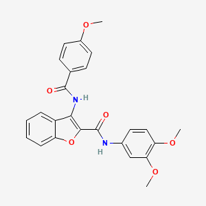 N-(3,4-dimethoxyphenyl)-3-(4-methoxybenzamido)benzofuran-2-carboxamide