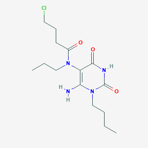molecular formula C15H25ClN4O3 B2855129 N-(6-Amino-1-butyl-2,4-dioxo-1,2,3,4-tetrahydro-pyrimidin-5-yl)-4-chloro-N-propyl-butyramide CAS No. 730949-66-3