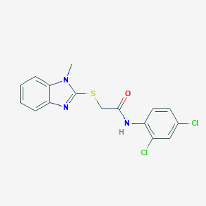 molecular formula C16H13Cl2N3OS B285513 N-(2,4-dichlorophenyl)-2-[(1-methyl-1H-benzimidazol-2-yl)sulfanyl]acetamide 