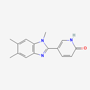 molecular formula C15H15N3O B2855130 5-(1,5,6-trimethyl-1H-1,3-benzimidazol-2-yl)-2(1H)-pyridinone CAS No. 860784-72-1