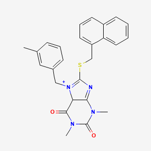 molecular formula C26H24N4O2S B2855134 1,3-dimethyl-7-[(3-methylphenyl)methyl]-8-{[(naphthalen-1-yl)methyl]sulfanyl}-2,3,6,7-tetrahydro-1H-purine-2,6-dione CAS No. 883819-11-2