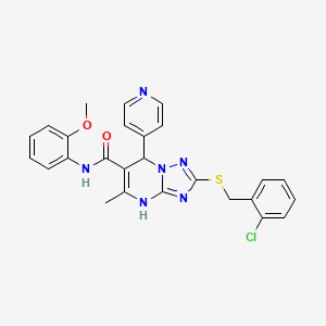 2-((2-chlorobenzyl)thio)-N-(2-methoxyphenyl)-5-methyl-7-(pyridin-4-yl)-4,7-dihydro-[1,2,4]triazolo[1,5-a]pyrimidine-6-carboxamide