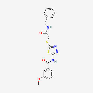 molecular formula C19H18N4O3S2 B2855140 N-(5-((2-(benzylamino)-2-oxoethyl)thio)-1,3,4-thiadiazol-2-yl)-3-methoxybenzamide CAS No. 868974-69-0