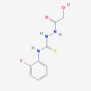 molecular formula C9H10FN3O2S B2855183 N-{[(2-fluorophenyl)carbamothioyl]amino}-2-hydroxyacetamide CAS No. 2320959-53-1