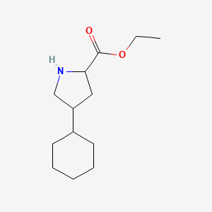 molecular formula C13H23NO2 B2855207 Ethyl 4-cyclohexylpyrrolidine-2-carboxylate CAS No. 2248260-16-2