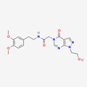 molecular formula C19H23N5O5 B2855219 N-[2-(3,4-dimethoxyphenyl)ethyl]-2-[1-(2-hydroxyethyl)-4-oxo-1H,4H,5H-pyrazolo[3,4-d]pyrimidin-5-yl]acetamide CAS No. 899971-49-4