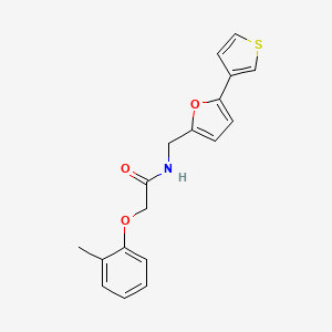 molecular formula C18H17NO3S B2855222 N-((5-(thiophen-3-yl)furan-2-yl)methyl)-2-(o-tolyloxy)acetamide CAS No. 2034253-93-3