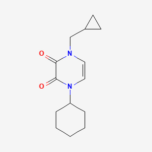 B2855234 1-Cyclohexyl-4-(cyclopropylmethyl)pyrazine-2,3-dione CAS No. 2379976-84-6
