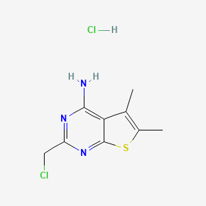 2-(Chloromethyl)-5,6-dimethylthieno[2,3-d]pyrimidin-4-amine;hydrochloride