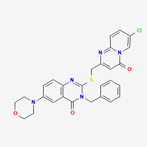 3-Benzyl-2-[(7-chloro-4-oxopyrido[1,2-a]pyrimidin-2-yl)methylsulfanyl]-6-morpholin-4-ylquinazolin-4-one