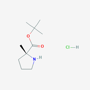 molecular formula C10H20ClNO2 B2855273 tert-butyl (2R)-2-methylpyrrolidine-2-carboxylate hydrochloride CAS No. 2225127-01-3
