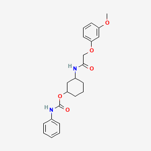 3-(2-(3-Methoxyphenoxy)acetamido)cyclohexyl phenylcarbamate