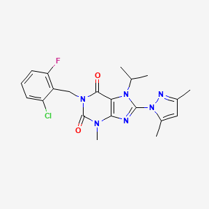 1-(2-chloro-6-fluorobenzyl)-8-(3,5-dimethyl-1H-pyrazol-1-yl)-7-isopropyl-3-methyl-1H-purine-2,6(3H,7H)-dione