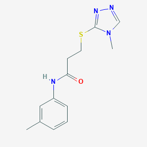 molecular formula C13H16N4OS B285529 N-(3-methylphenyl)-3-[(4-methyl-4H-1,2,4-triazol-3-yl)sulfanyl]propanamide 