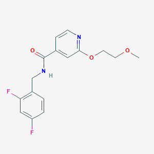 molecular formula C16H16F2N2O3 B2855296 N-[(2,4-difluorophenyl)methyl]-2-(2-methoxyethoxy)pyridine-4-carboxamide CAS No. 2034301-33-0