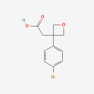molecular formula C11H11BrO3 B2855310 2-[3-(4-Bromophenyl)oxetan-3-yl]acetic acid CAS No. 1903644-15-4