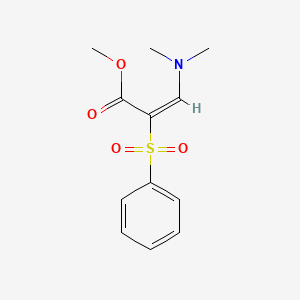 molecular formula C12H15NO4S B2855322 methyl (2E)-3-(dimethylamino)-2-(phenylsulfonyl)acrylate CAS No. 1036991-33-9