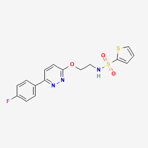 molecular formula C16H14FN3O3S2 B2855352 N-(2-((6-(4-fluorophenyl)pyridazin-3-yl)oxy)ethyl)thiophene-2-sulfonamide CAS No. 920193-94-8
