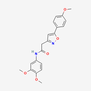 molecular formula C20H20N2O5 B2855357 N-(3,4-dimethoxyphenyl)-2-[5-(4-methoxyphenyl)-1,2-oxazol-3-yl]acetamide CAS No. 953254-97-2