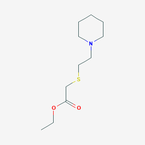molecular formula C11H21NO2S B285536 ETHYL 2-{[2-(PIPERIDIN-1-YL)ETHYL]SULFANYL}ACETATE 