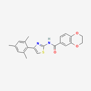 N-[4-(2,4,6-trimethylphenyl)-1,3-thiazol-2-yl]-2,3-dihydro-1,4-benzodioxine-6-carboxamide