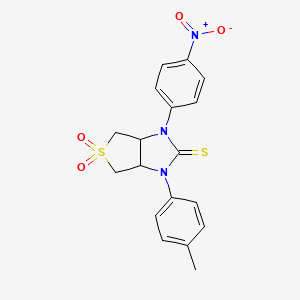 1-(4-nitrophenyl)-3-(p-tolyl)tetrahydro-1H-thieno[3,4-d]imidazole-2(3H)-thione 5,5-dioxide