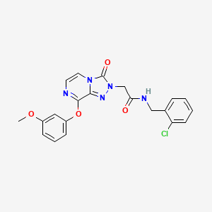 molecular formula C21H18ClN5O4 B2855454 N-[(2-chlorophenyl)methyl]-2-[8-(3-methoxyphenoxy)-3-oxo-2H,3H-[1,2,4]triazolo[4,3-a]pyrazin-2-yl]acetamide CAS No. 1251587-95-7